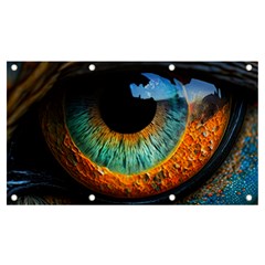 Eye Bird Feathers Vibrant Banner And Sign 7  X 4  by Hannah976