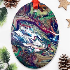 Abstract Strata Iv Oval Ornament (two Sides)