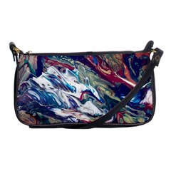 Abstract Strata Iv Shoulder Clutch Bag by kaleidomarblingart