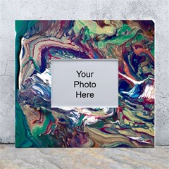 Abstract Strata Iv White Wall Photo Frame 5  X 7  by kaleidomarblingart