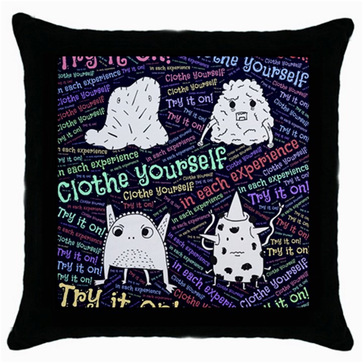 Experience Feeling Clothing Self Throw Pillow Case (Black)