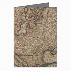 Old Vintage Classic Map Of Europe Greeting Cards (pkg Of 8)