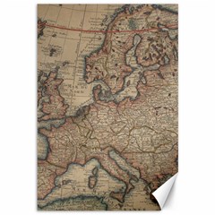 Old Vintage Classic Map Of Europe Canvas 12  X 18  by Paksenen