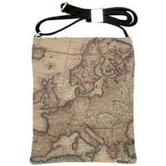 Old Vintage Classic Map Of Europe Shoulder Sling Bag by Paksenen