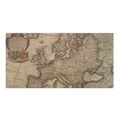 Old Vintage Classic Map Of Europe Satin Shawl 45  X 80  by Paksenen