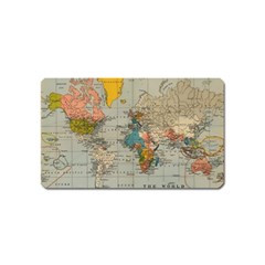 Vintage World Map Magnet (name Card) by Loisa77