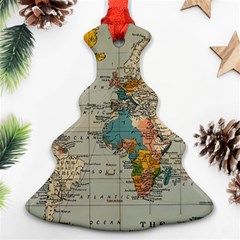 Vintage World Map Ornament (christmas Tree) 