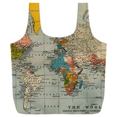 Vintage World Map Full Print Recycle Bag (xxl)