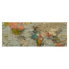 Vintage World Map Banner And Sign 8  X 3  by Loisa77