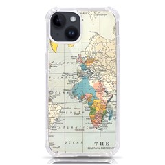 Vintage World Map Iphone 14 Tpu Uv Print Case by Loisa77