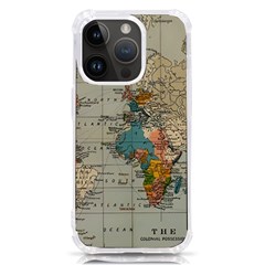 Vintage World Map Iphone 14 Pro Tpu Uv Print Case by Loisa77