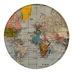 Vintage World Map Round Glass Fridge Magnet (4 pack) Front