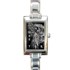 Angry Male Lion Wild Animal Rectangle Italian Charm Watch by Loisa77