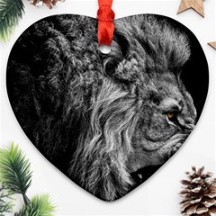 Angry Male Lion Wild Animal Ornament (heart) by Loisa77