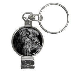 Angry Male Lion Wild Animal Nail Clippers Key Chain by Loisa77