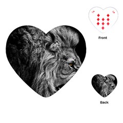 Angry Male Lion Wild Animal Playing Cards Single Design (heart)