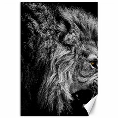 Angry Male Lion Wild Animal Canvas 12  X 18  by Loisa77