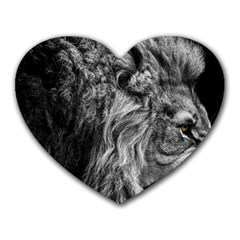 Angry Male Lion Wild Animal Heart Mousepad by Loisa77