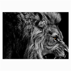 Angry Male Lion Wild Animal Large Glasses Cloth by Loisa77