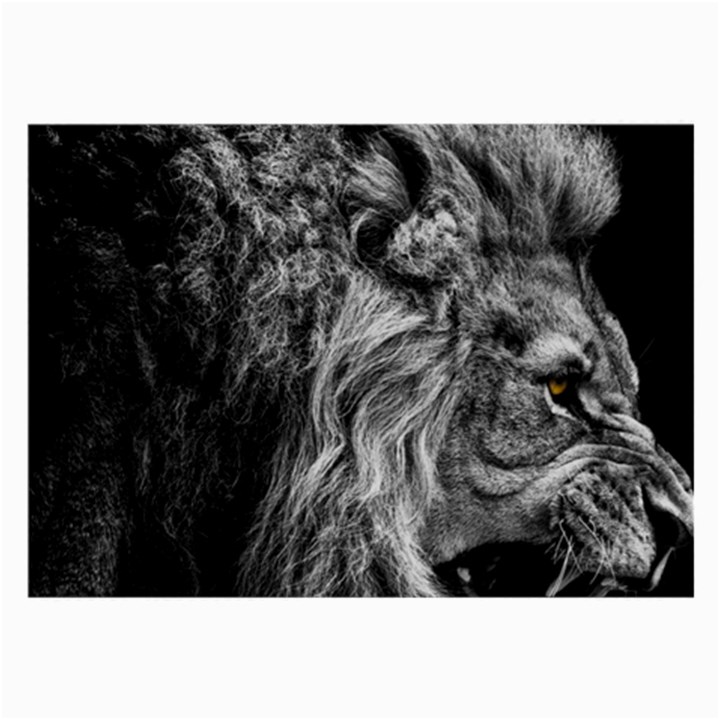 Angry Male Lion Wild Animal Large Glasses Cloth