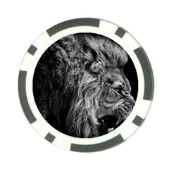 Angry Male Lion Wild Animal Poker Chip Card Guard by Loisa77