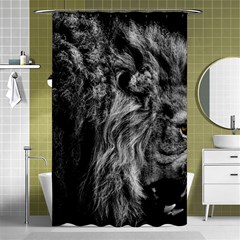 Angry Male Lion Wild Animal Shower Curtain 48  X 72  (small)  by Loisa77