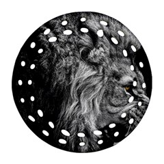 Angry Male Lion Wild Animal Ornament (round Filigree) by Loisa77