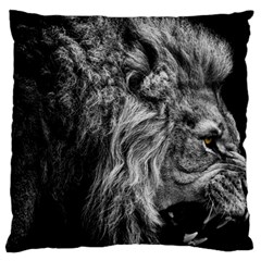 Angry Male Lion Wild Animal Large Cushion Case (one Side) by Loisa77