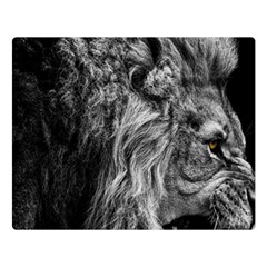 Angry Male Lion Wild Animal Two Sides Premium Plush Fleece Blanket (large) by Loisa77