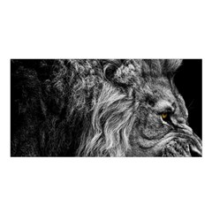 Angry Male Lion Wild Animal Satin Shawl 45  X 80  by Loisa77