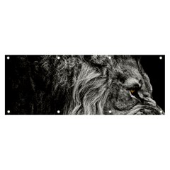 Angry Male Lion Wild Animal Banner And Sign 8  X 3  by Loisa77