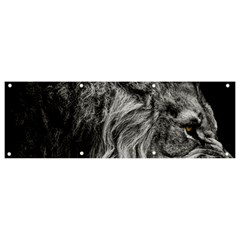 Angry Male Lion Wild Animal Banner And Sign 9  X 3  by Loisa77