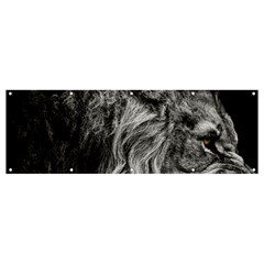 Angry Male Lion Wild Animal Banner And Sign 12  X 4  by Loisa77