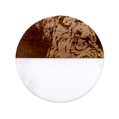 Angry Male Lion Wild Animal Classic Marble Wood Coaster (round)  by Loisa77