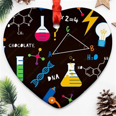 Science Lesson Flat Vector Seamless Pattern Ornament (heart)