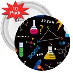 Science Lesson Flat Vector Seamless Pattern 3  Buttons (10 pack)  Front