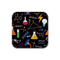 Science Lesson Flat Vector Seamless Pattern Rubber Coaster (square) by Loisa77