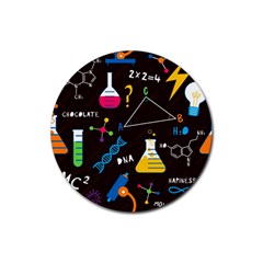 Science Lesson Flat Vector Seamless Pattern Rubber Coaster (round) by Loisa77