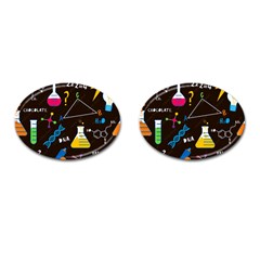 Science Lesson Flat Vector Seamless Pattern Cufflinks (oval) by Loisa77