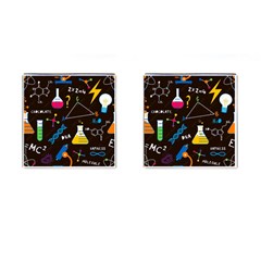 Science Lesson Flat Vector Seamless Pattern Cufflinks (square) by Loisa77