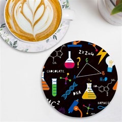 Science Lesson Flat Vector Seamless Pattern Uv Print Round Tile Coaster by Loisa77