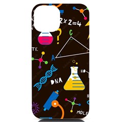 Science Lesson Flat Vector Seamless Pattern Iphone 14 Black Uv Print Case by Loisa77