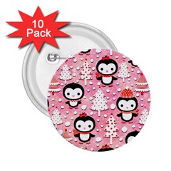 Cute Penguin Pattern 2 25  Buttons (10 Pack)  by Loisa77