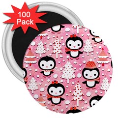 Cute Penguin Pattern 3  Magnets (100 Pack) by Loisa77