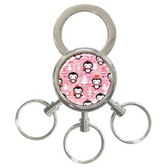 Cute Penguin Pattern 3-Ring Key Chain