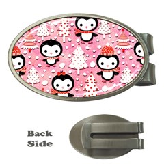 Cute Penguin Pattern Money Clips (Oval) 