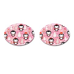 Cute Penguin Pattern Cufflinks (Oval)