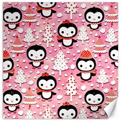 Cute Penguin Pattern Canvas 12  x 12 