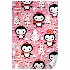 Cute Penguin Pattern Canvas 24  x 36 