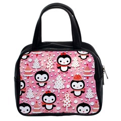 Cute Penguin Pattern Classic Handbag (Two Sides)